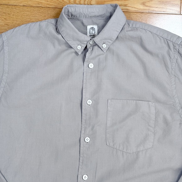 KATO BY HIROSHI KATO Men Light Grey Button Down Shirt Size SMALL Cotton - Picture 3 of 9